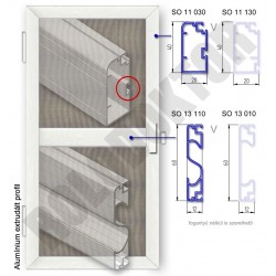 Alumínium nyíló szúnyogháló ajtó 40 x 20mm íves, "S" merevítő profillal