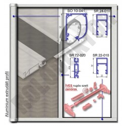 Rolós szúnyogháló ajtó "ZSINÓROS", alumínium "ÍVES" tokkal, zsinóros nyílásszabályozóval -  mágneses záródással 