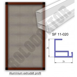 Fix keretes szúnyogháló 24 x 24mm alumínium extrudált profilból, rögzítése műanyag riglivel