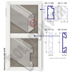 Alumínium nyíló szúnyogháló ajtó 40 x 20mm íves "C" merevítő profillal