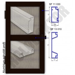 Alumínium nyíló szúnyogháló ajtó 45 x 20mm szögletes, merevítő profillal