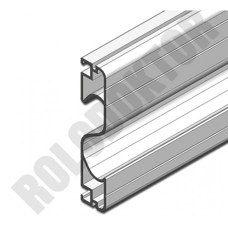 Merevítő profil "S", alumínium extrudált 60 x 15mm,  ÍVES (40x20) pántos szúnyogháló ajtóhoz 