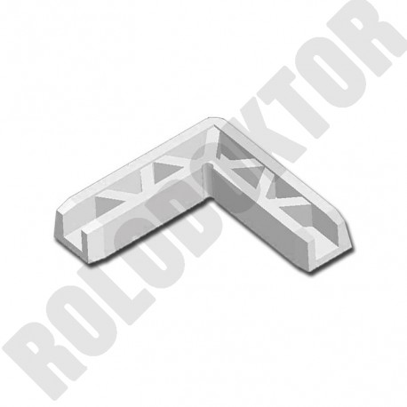 Belső (rejtett) műanyag SAROK, alumínium extrudált 9 x 32mm ISSO FIX peremes szúnyoghálóhoz