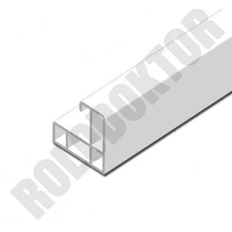 Rolós szúnyoghálóhoz műanyag extrudált nyitott FIX AKASZTÓ profil 22 x 22 mm