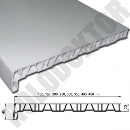 Műanyag kamrás ablakpárkány BELTÉRI